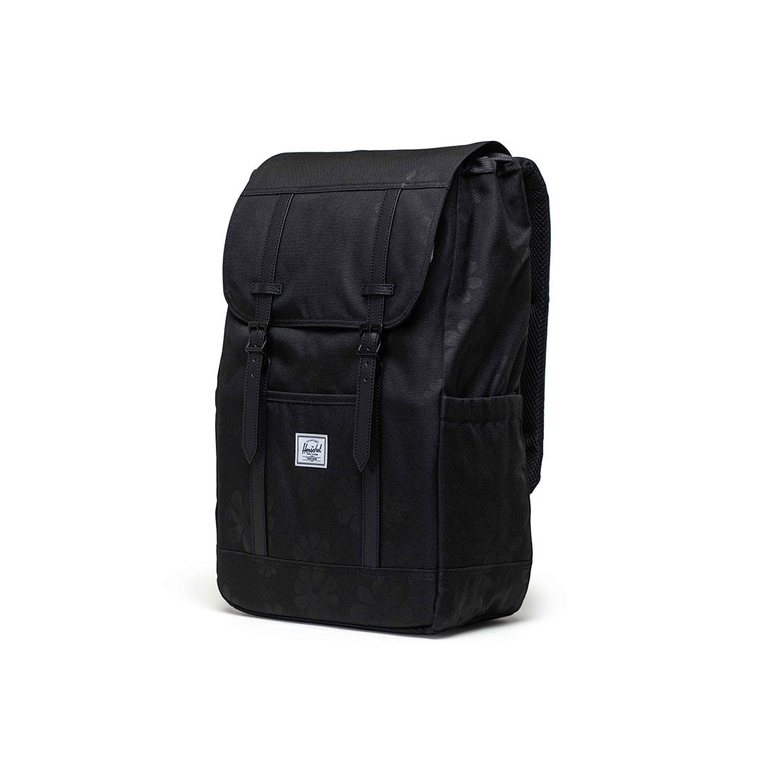 Herschel supply co retreat backpack in black with rubberised straps online