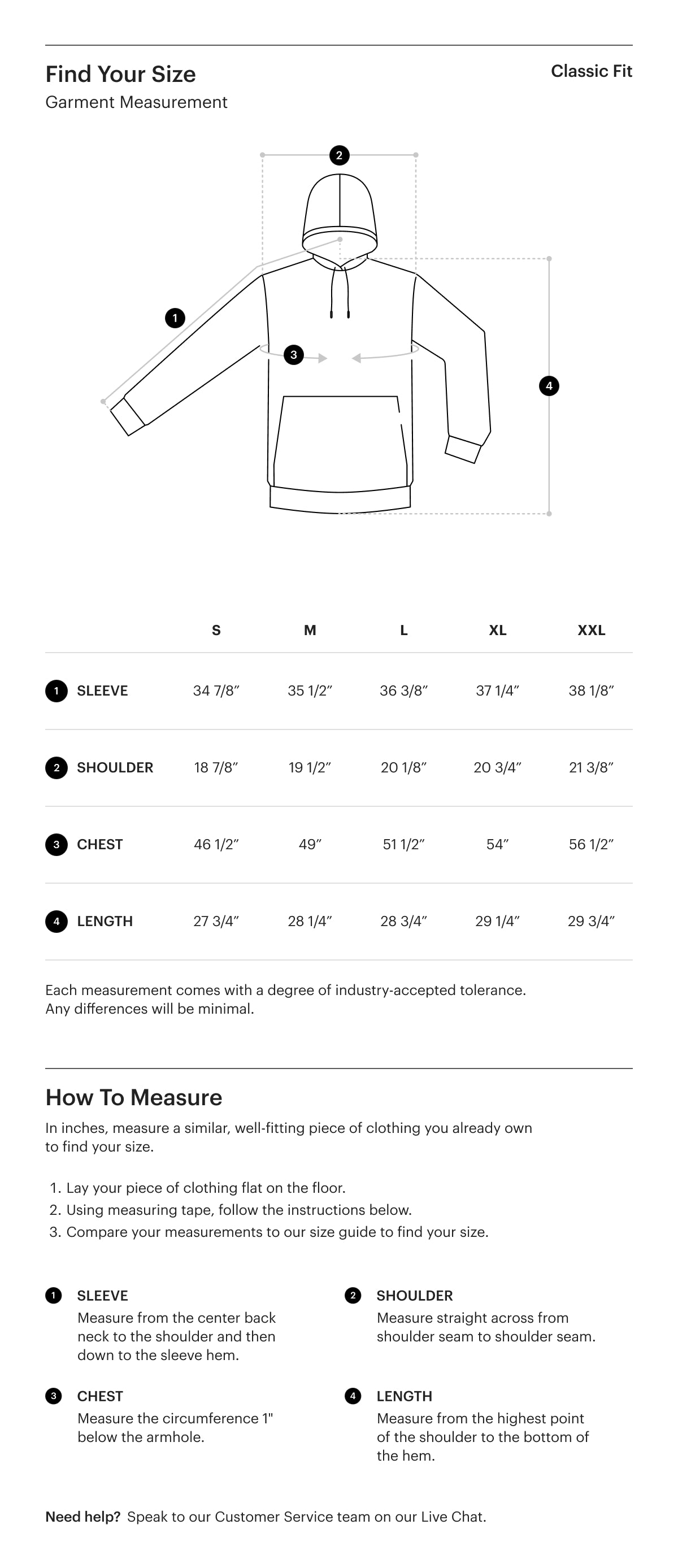 Apparel Size Chart Image